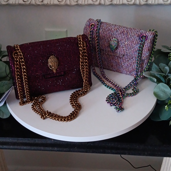 Elegant Kurt Geiger Purple Beaded Mini Crossbody/ Shoulder Bag - Picture 9 of 9